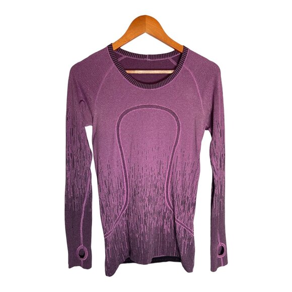 Lululemon Run: Swiftly Tech Long Sleeve Crew Heathered Regal Plum-sz 6 - Picture 1 of 9